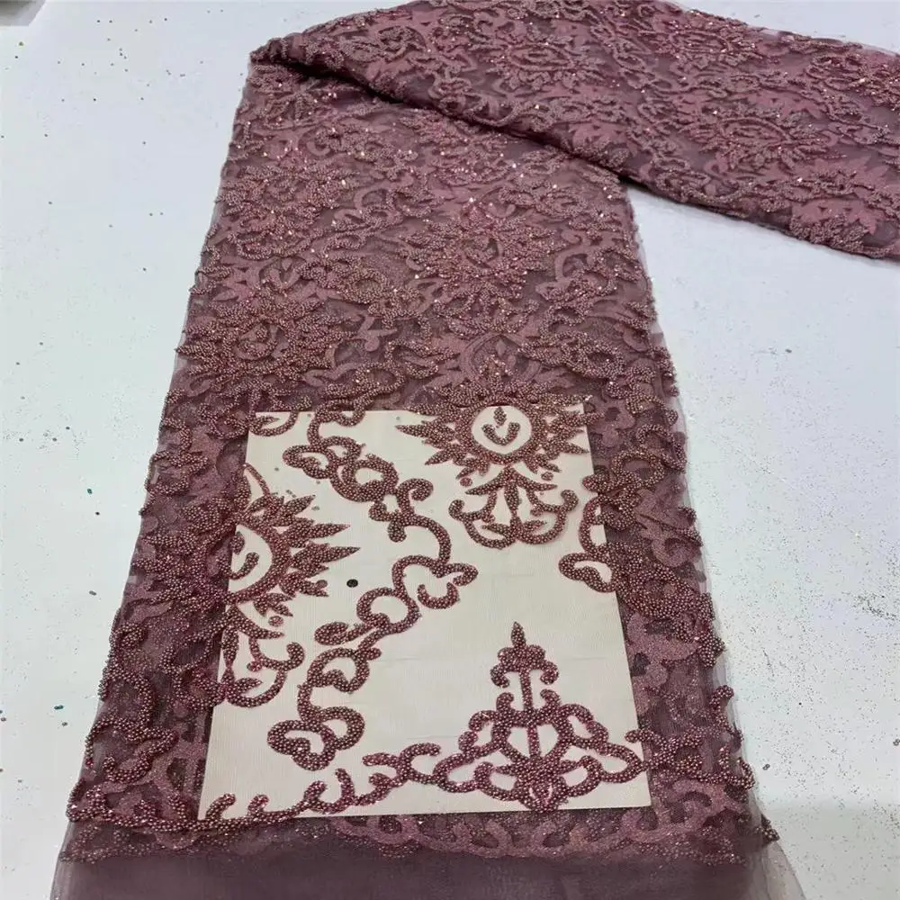 

New Arrival Green African Dry Lace Fabric Embroidery French Mesh Lace Fabrics With Sequins For Nigerian Party Dresses