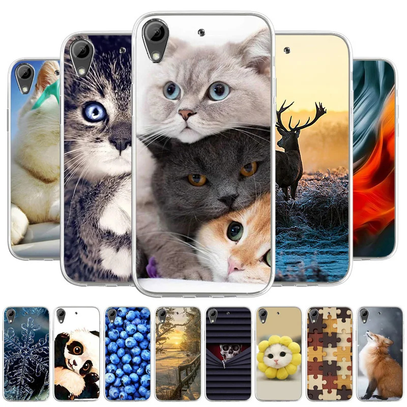 

For HTC Desire 626 Case Silicone Cat Animal Painted Phone Funda HTC Desire 626 628 A32 626w 626D 626G 626S TPU Cases Cover Coque