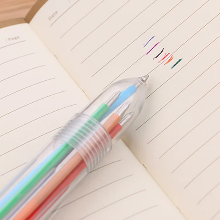Neue Ankunft Neuheit Multicolor Kugelschreiber Multifunktion 6 в 1 Bunte Schreibwaren kreactive Schule Liefert|Шариковые ручки| |