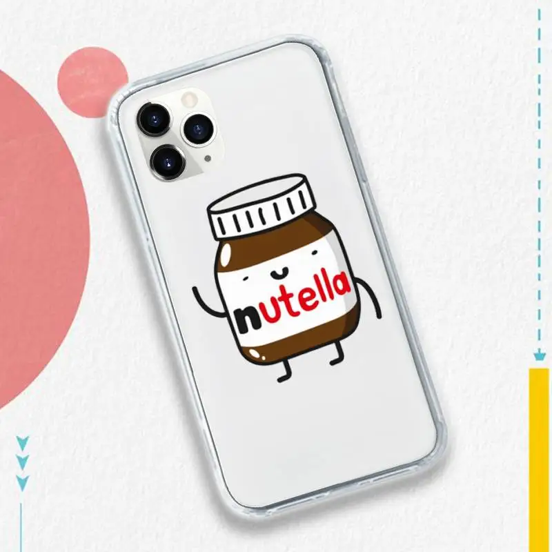 

Nutella chocolate sauce cute cartoon Phone Case Transparent soft For iphone 5 5s 5c se 6 6s 7 8 11 12 plus mini x xs xr pro max