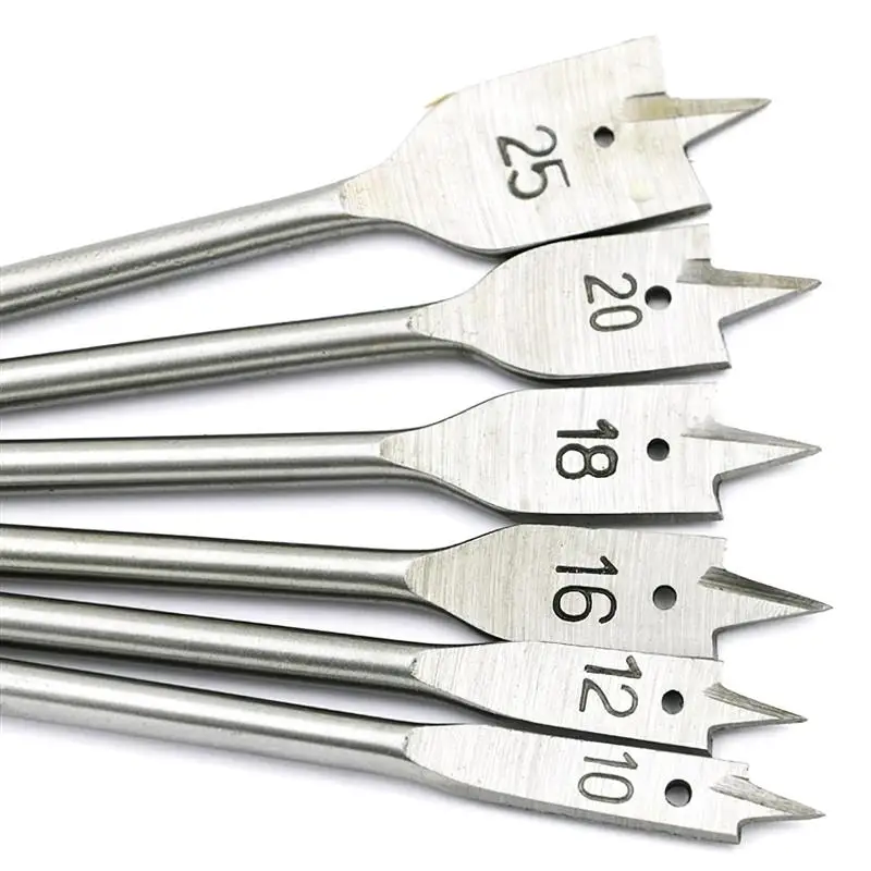 6 шт. Трехточечное деревообрабатывающее плоское Сверло DIY твердое сверло Набор