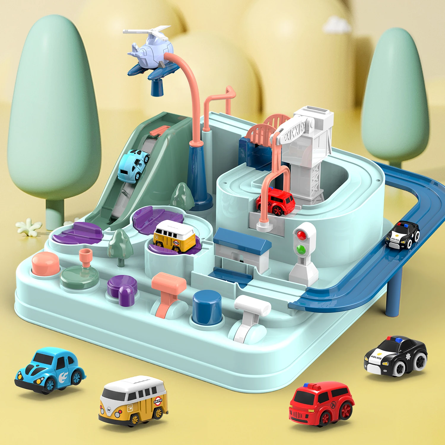 

Manual Car Big Adventure Rail car Toy Children Rescue Adventure Toy Boy Educational Birthday Gift