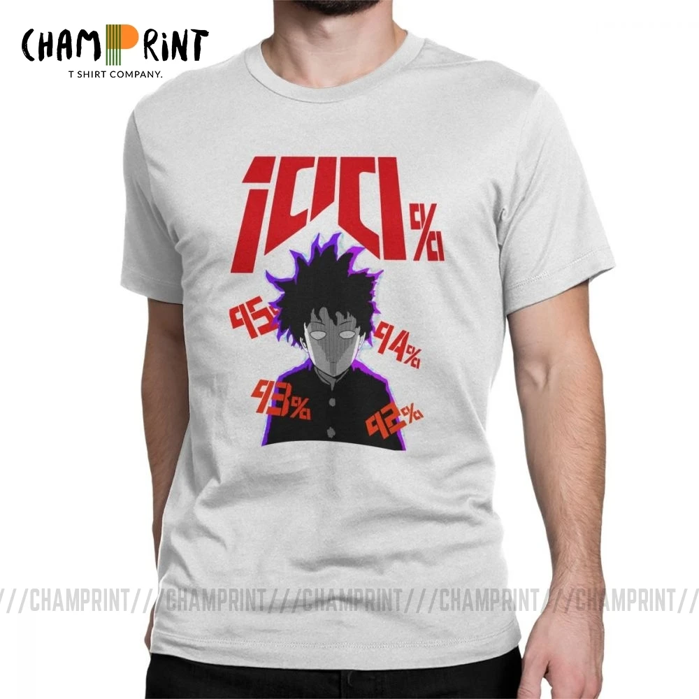 Мужская футболка 100% Mob Psycho 100 хлопок с коротким рукавом и круглым вырезом размера