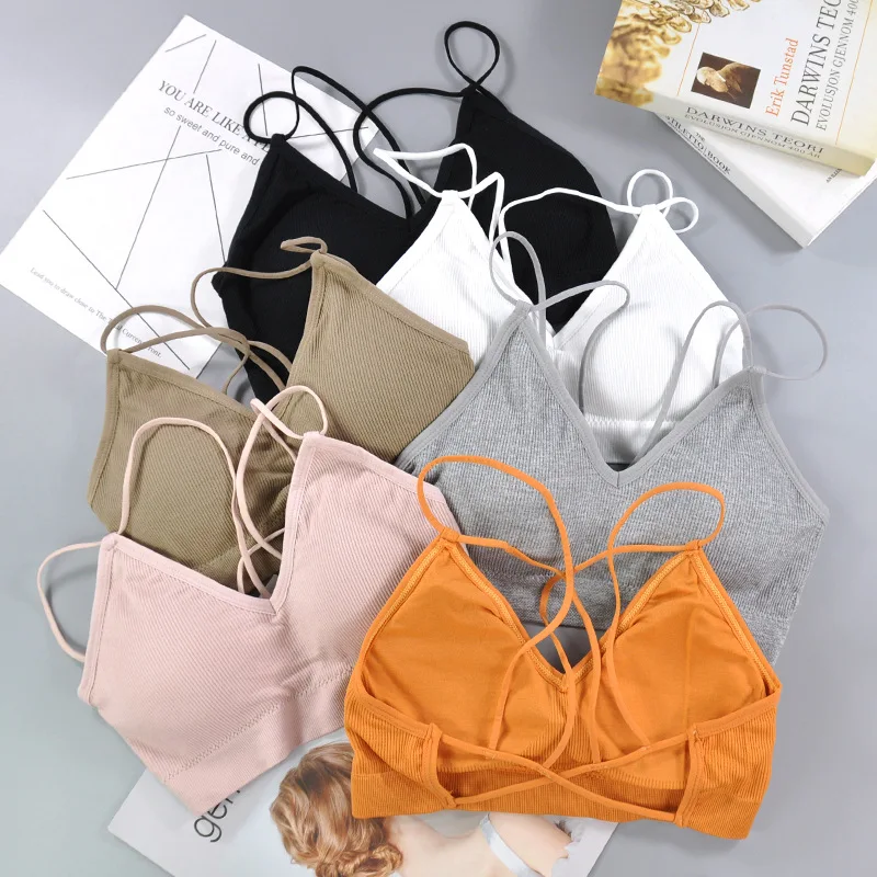 Женский бюстгальтер без косточек CHRLEISURE Бралетт с красивой спинкой и