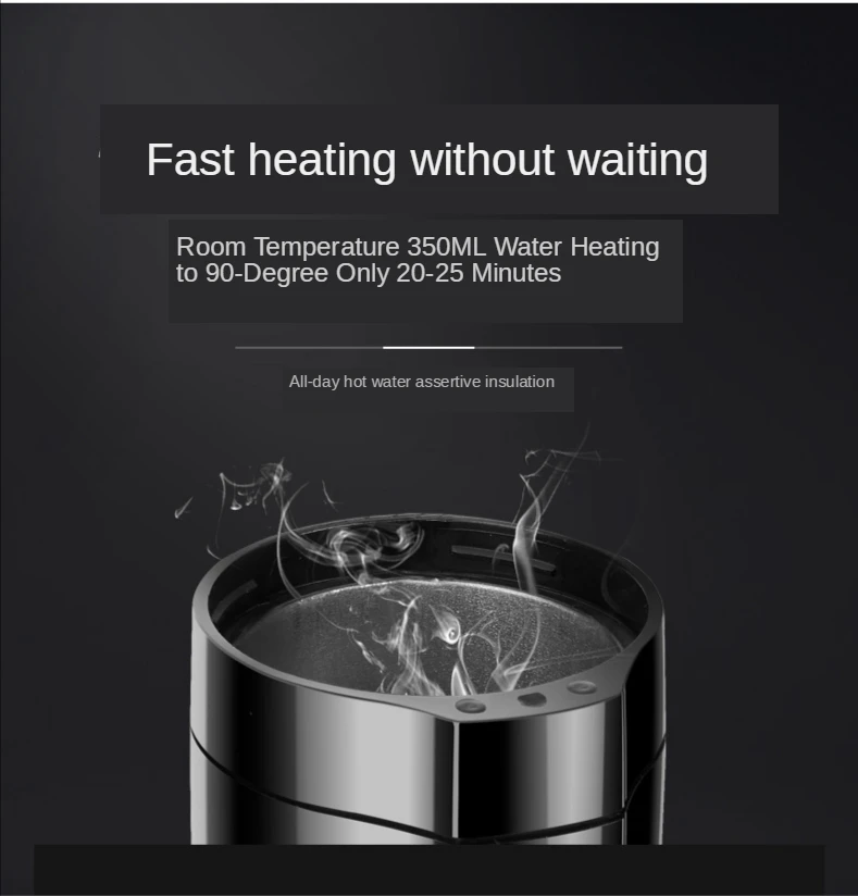 

350ml thermos cup, coffee cup, touch screen to adjust temperature, home car dual purpose hot water cup