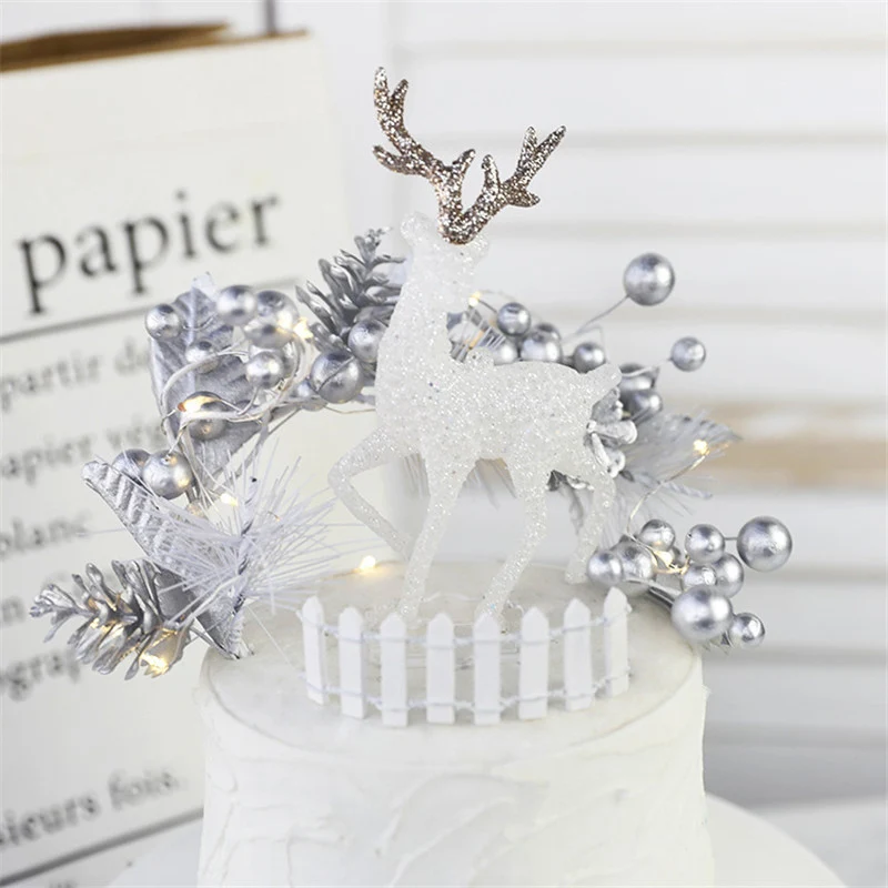 Сверкающие аксессуары для домашней рождественской вечеринки украшение десерта