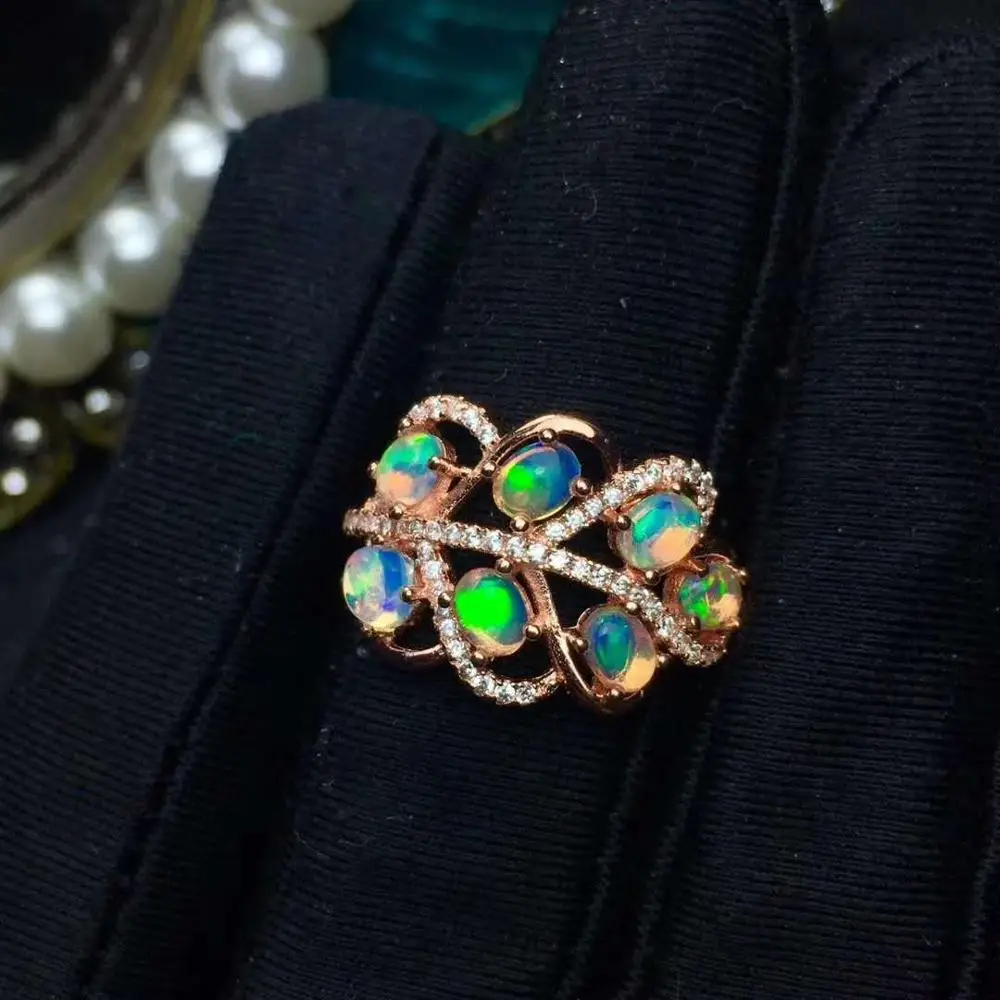 100% Natural And Real Fire Opal Ring Solid 925 Sterling Silver For Women Colour Gem Stone Rings Fine Jewelry | Украшения и