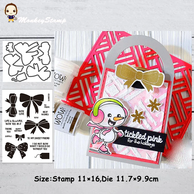 Металлические Вырубные штампы и с бантом обезьяны трафарет для скрапбукинга