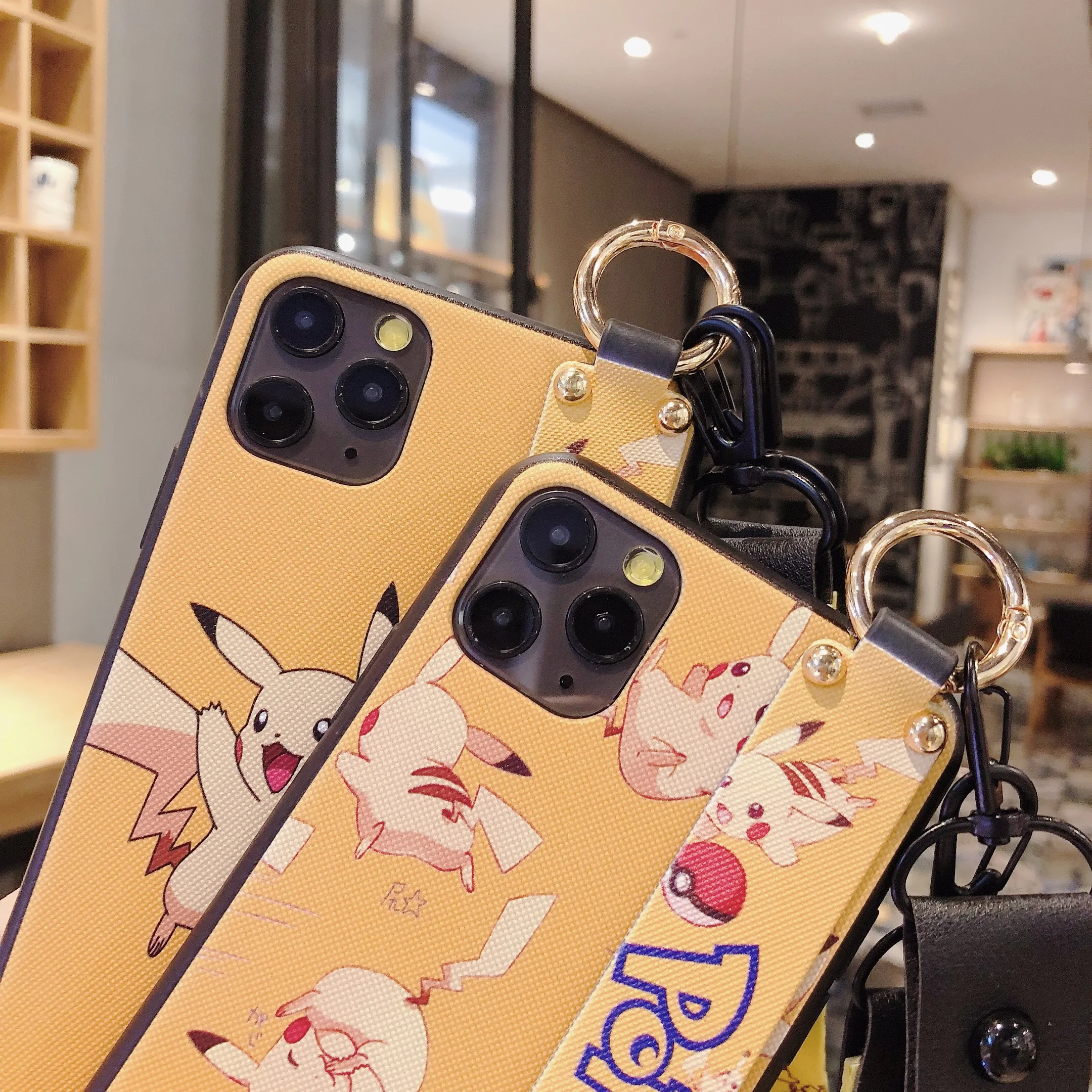 Прекрасный Pkachu + длинные ремешки для телефона чехол iPhone 11 Pro Max XS XR X 8 7 6 6S Plus |