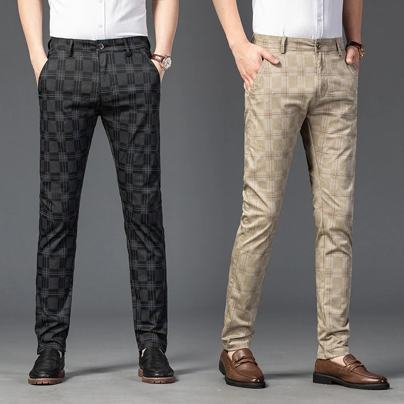 

7 colors of Black Plaid formal casual pants in spring and summer of 2021