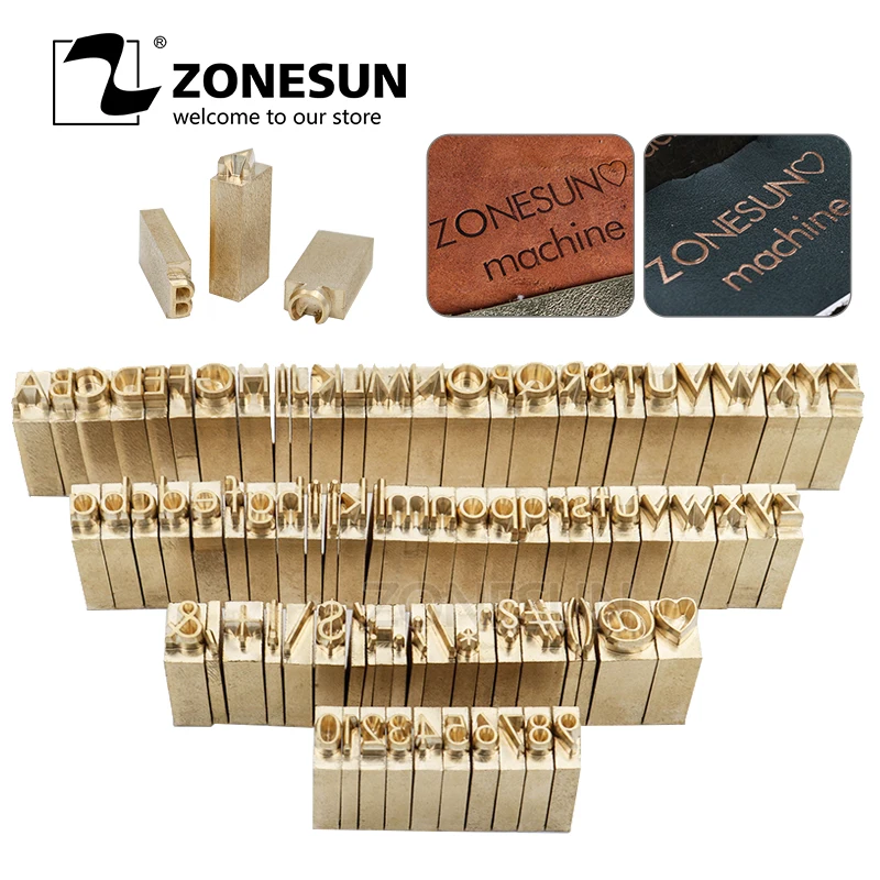 

ZONESUN заказной латунный штамп для кожи, сделай сам, металлический алфавит, буквы, цифры, Символьные марки для штамповки, инструмент для штампо...