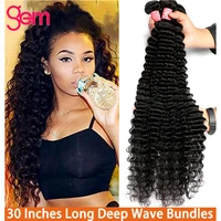 deep wave bundles wet and wavy brazilian hair weave 30 inch 4 3 bundles deal long hair gem extensions curly human hair bundles