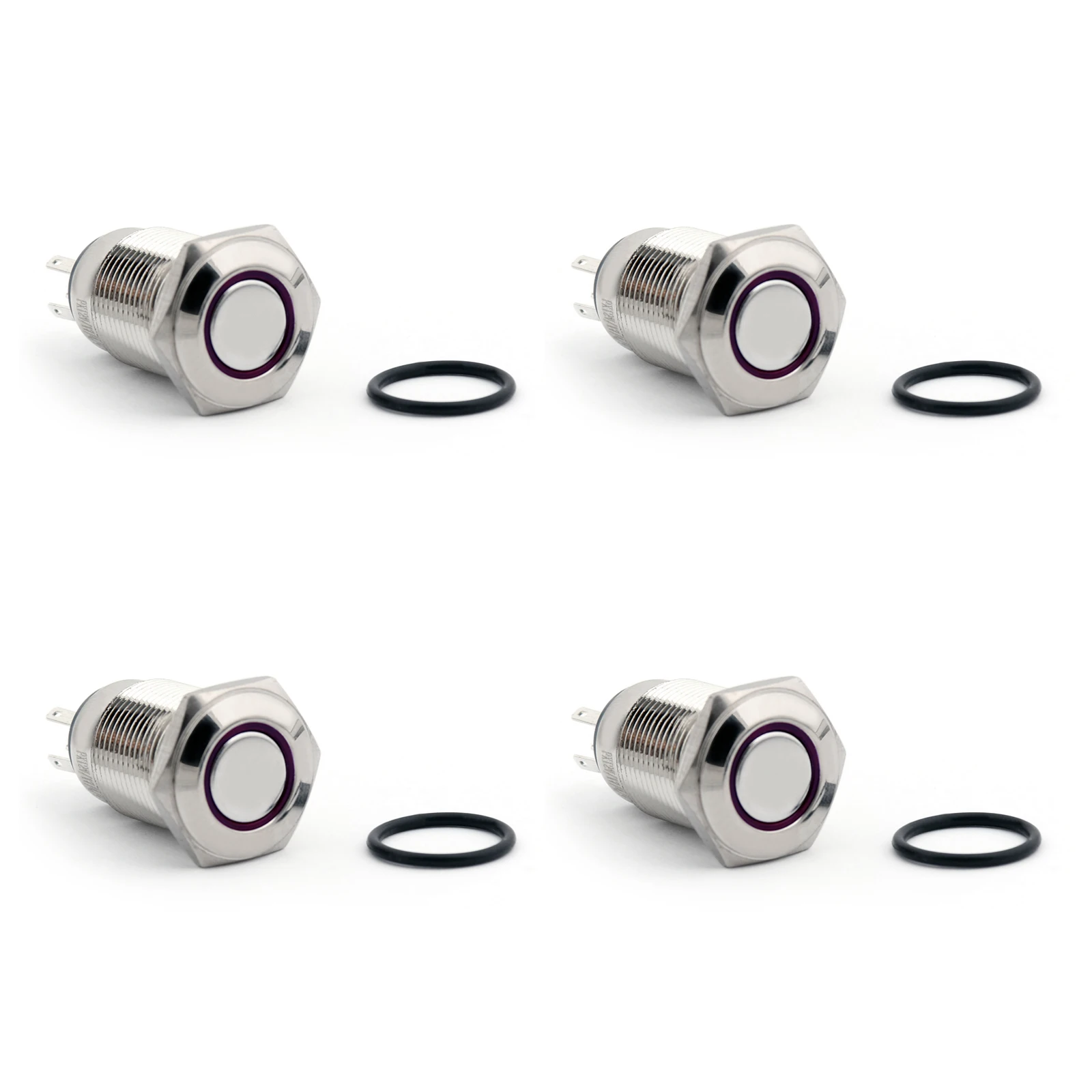 

Artudatech 4 шт. 16 мм 12 В синий зеленый красный светодиодный металлический фиксатор кнопочный переключатель плоское круглое кольцо для автомобил...