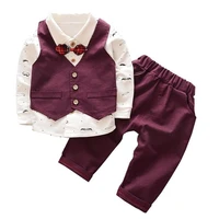 1 4 years spring autumn toddler boys suit shirtvestpants 3pcs casual clothes set baby kids clothing sets