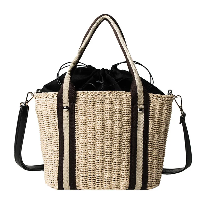 

2020 New Shoulder/Hand Bag Fashion Portable Woven Bag Dual-Purpose Travel Woven Beach Bag Female Holiday Bag Creative Straw Bags