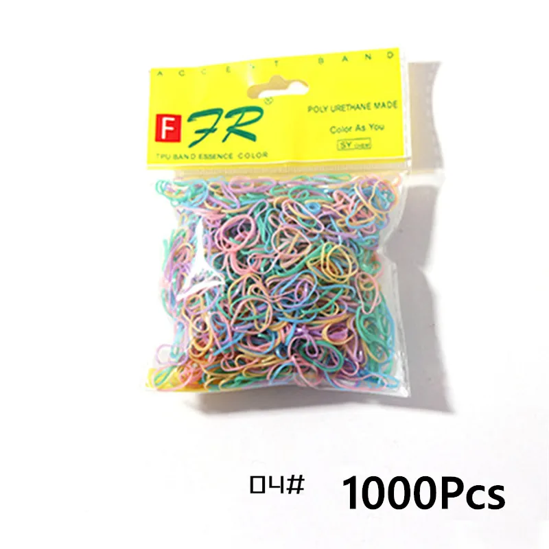 1000pcs 04 200/1000 шт милые цветные кольца для девочек, Одноразовые эластичные резинки для волос, резинка для хвоста, резинки для волос, Детские аксессуары для волос - Цвет: 1000pcs 04