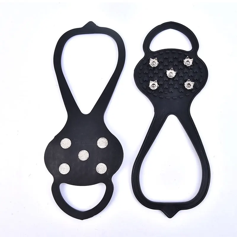 

5 Teeth Ice Gripper For Shoes Women Men Crampons Ice Gripper Spike Grips Cleats For Snow Studs Non-Slip Climbing Hiking Covers