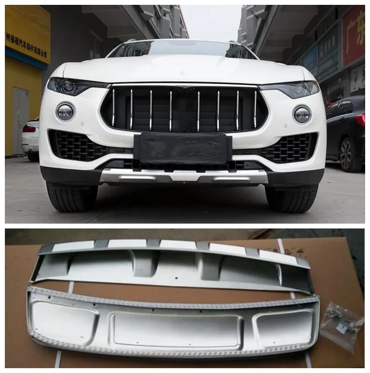 

High Quality 2 pieces / 1Set ABS Front Rear Bumper Protector Guard Plate For Maserati Levante 2017 2018 2019 2020