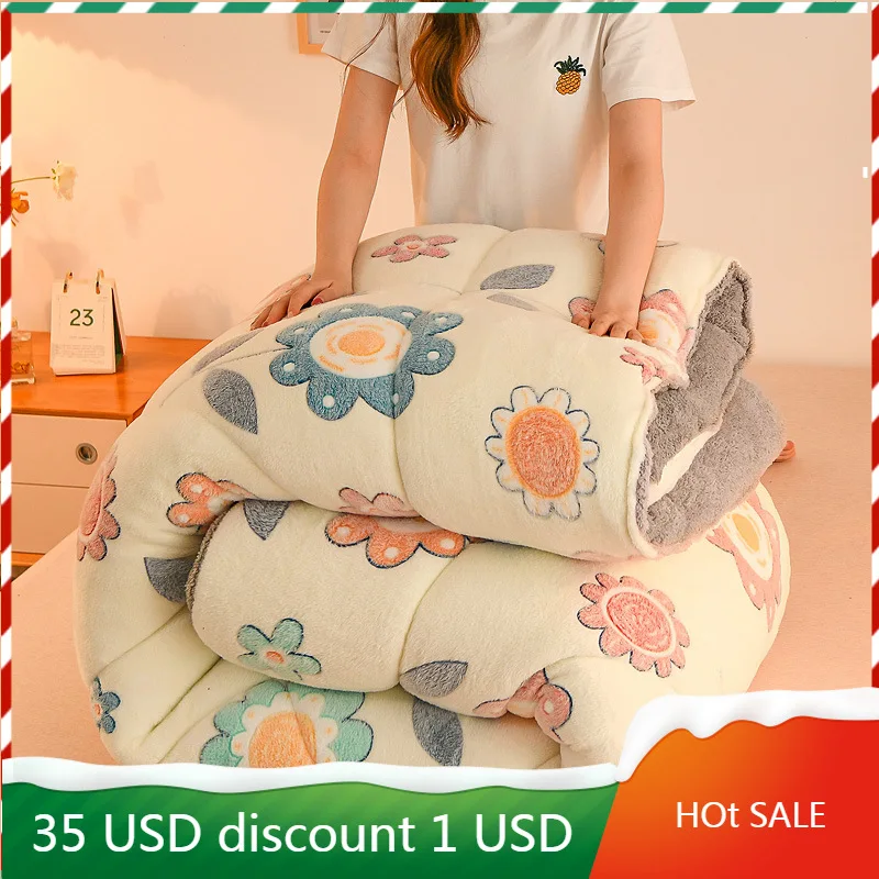 

Зимнее новое бархатное одеяло со снежинками 6 кг, зимнее одеяло, утолщенное двухстороннее бархатное одеяло из ягненка, Новинка