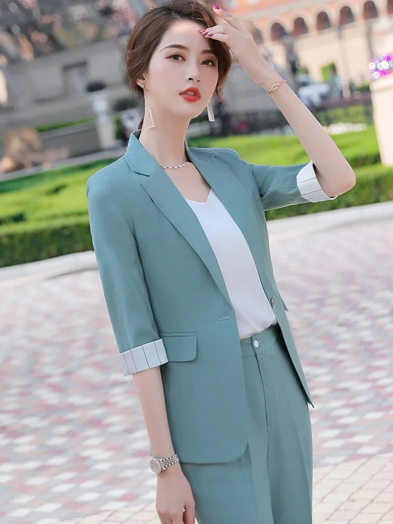 

Small Suit Jacket Women's 2020 Summer Short Slim Section Short-Height Casual Three-Quarter Sleeve Small Suit Jacket Thin Fashion