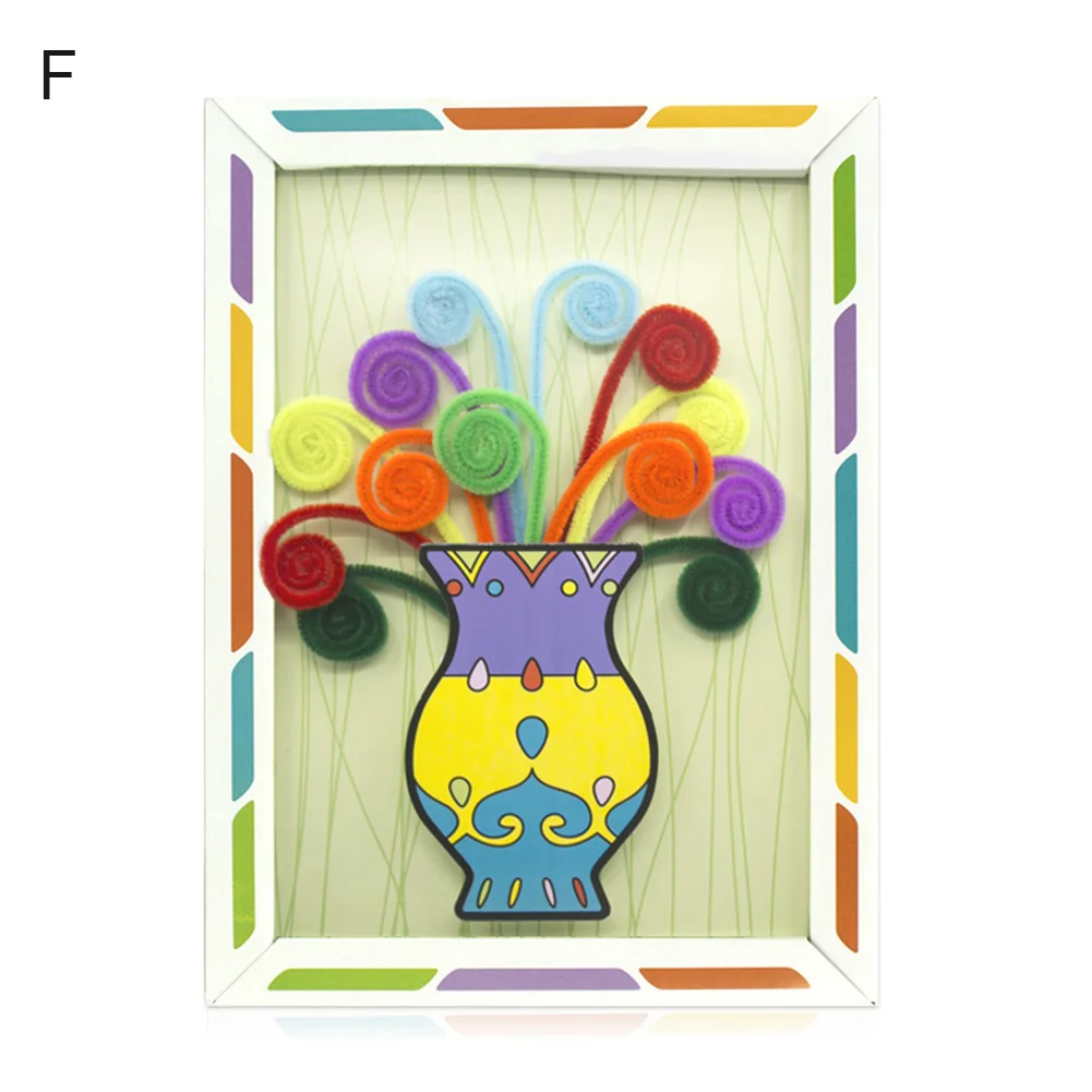 

Kindergarten DIY Handmade Button Bouquet Paper Frame Illustration Creative Gift