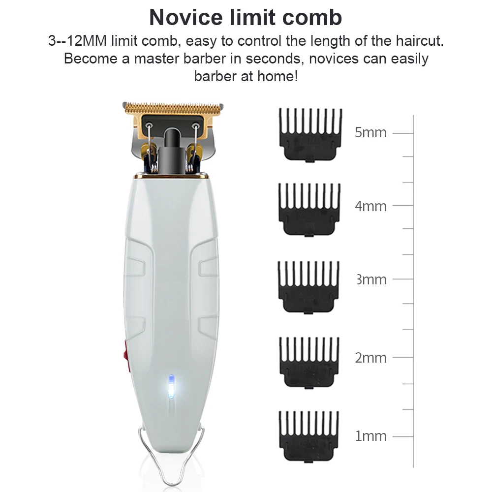 

Kemei Men's Electric Hollow Cutter Head Hair Clipper Cordless T Blade Painless Hair Removal Razor Hair Trimmer Home USB Charging