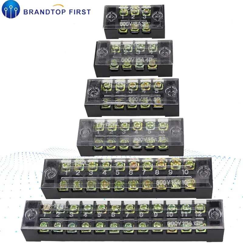 Терминал 600V 15A TB 1503 TB1504 TB1505 TB1506 1510 1512 провод Барьер Блок Клеммная полоса|Терминалы|