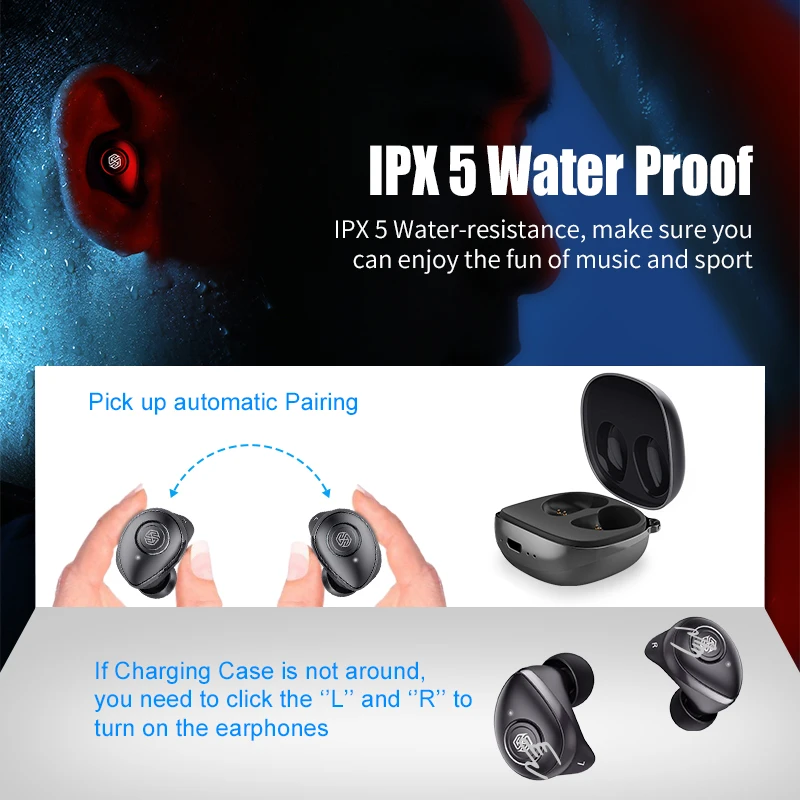 NILLKIN Go наушники-вкладыши TWS Bluetooth 5 0 Беспроводной наушники IPX5 спортивные Heasphone