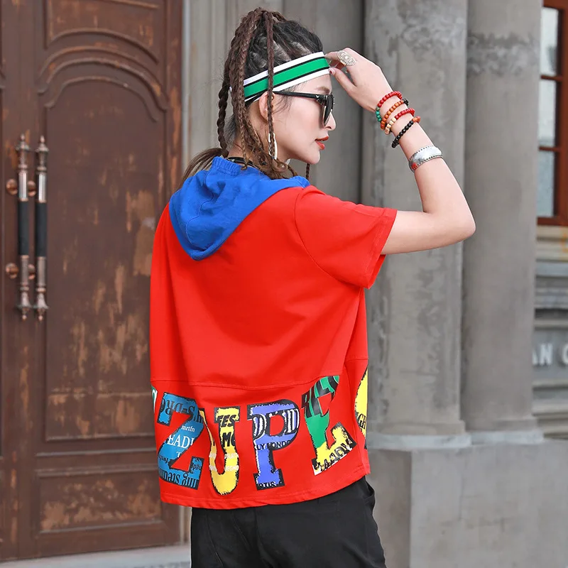 Женская футболка с капюшоном Max LuLu летняя Модная одежда роскошным принтом