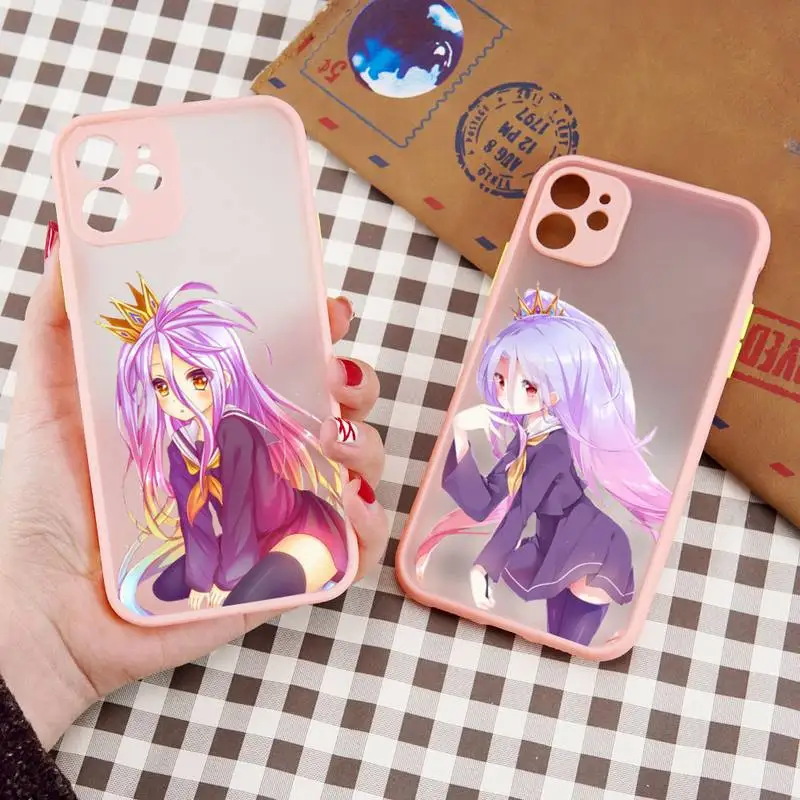 

No Game NO Life anime Phone Case matte transparent For iphone 7 8 11 12 13 plus mini x xs xr pro max cover