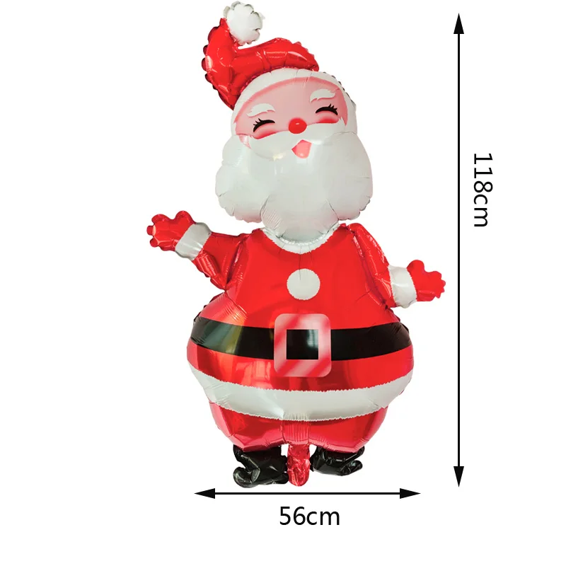12 Inch Merry Christmas Balloons Latex Foil Santa Claus Snowman Flag-pulling Balloon Set Party Decorations Props | Дом и сад
