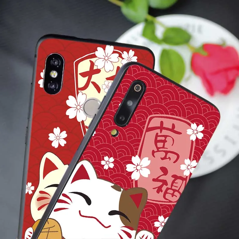 Кот приносящий удачу для samsung galaxy a50 a70 a30 a40 a20 s8 s9 s10 плюс мягкий силиконовый чехол