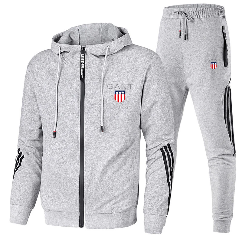 

Men's sportswear 2-piece men's winter jacket casual zipper jacket sportswear + pants Sweatshirt sports suit men's suit