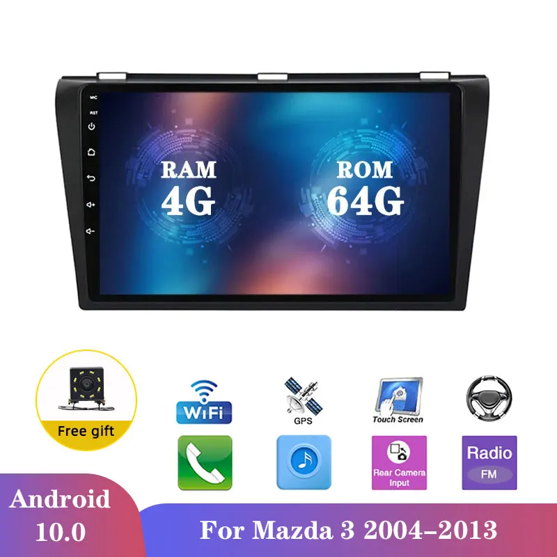 

2 Din Android для Mazda3 BK 2004 2005-2013, автомобильное стерео радио, мультимедийный видеоплеер, GPS-навигатор с экраном, автомагнитола 2 Din