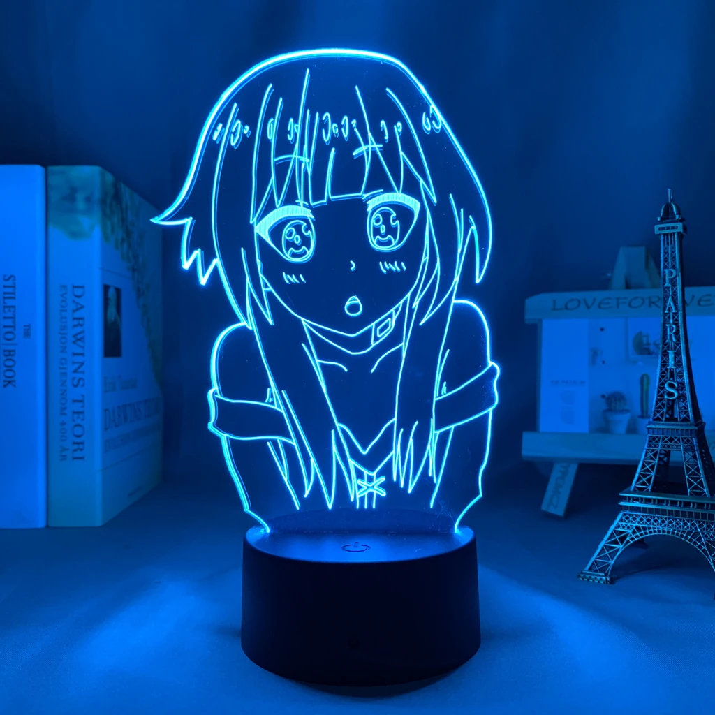 

Аниме 3d лампа KonoSuba для спальни Декор Светильник детский подарок на день рождения манга гаджет KonoSuba светодиодный ночник прикроватный