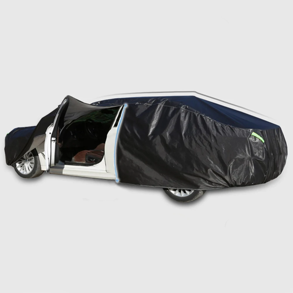 

CR Universal Black Waterproof Full Car Covers Dust Proof Car Cover Elastic Auto Show Protective Cloth Full Car Shell For Car