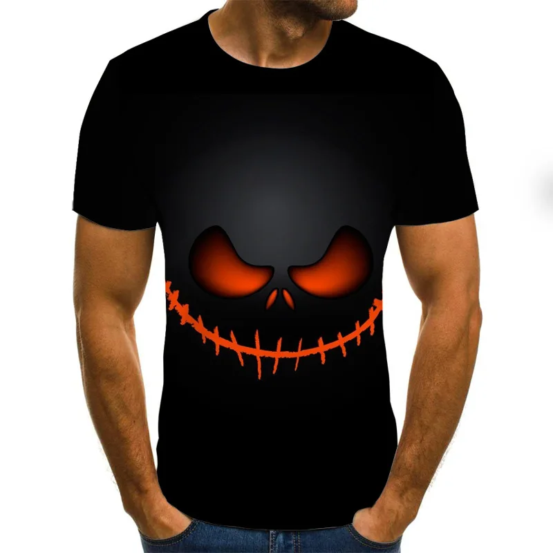 

Summer street rock 3D printed skull clown men's T-shirt soft skin-friendly, breathable and quick-drying sports fashion men's and