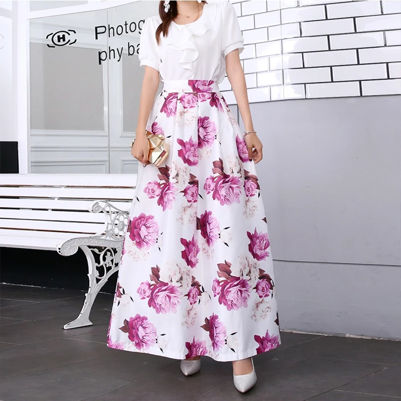 Летняя новая женская юбка свободного кроя Повседневная Свободная цифровая 2019 с