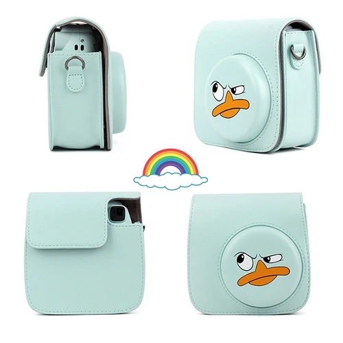 Angry duck Fujifilm Instax Mini camera Bag ColorfuI мгновенный аксессуар для камеры из искусственной кожи чехол с плечевым ремнем для Instax Mini 9 Min8 8 - Цвет: Angry duck
