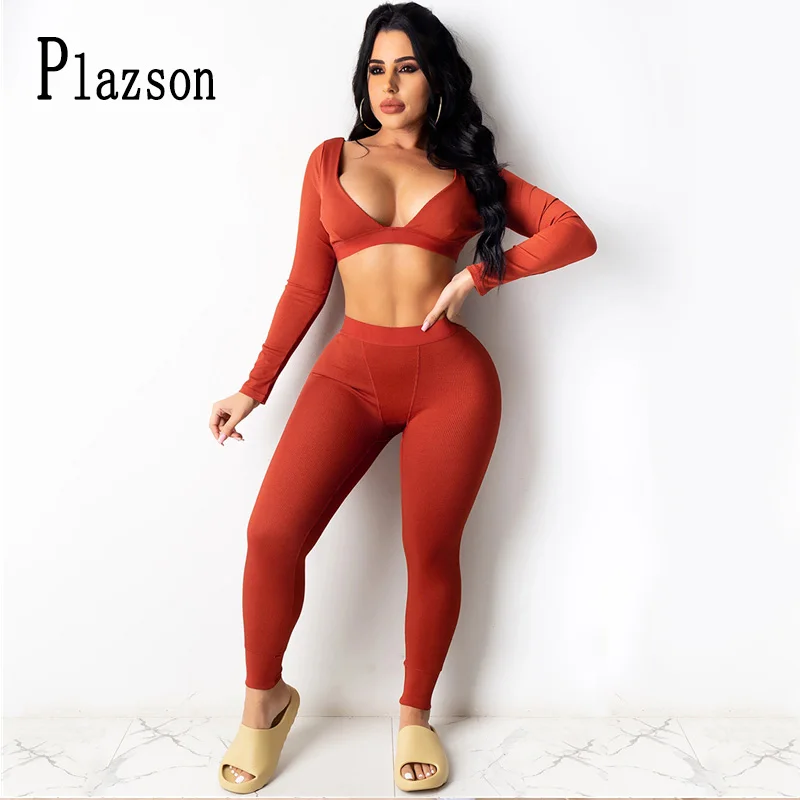 

Женский спортивный костюм для фитнеса, повседневный облегающий комплект из двух предметов, тренировочная одежда для активного отдыха с дли...