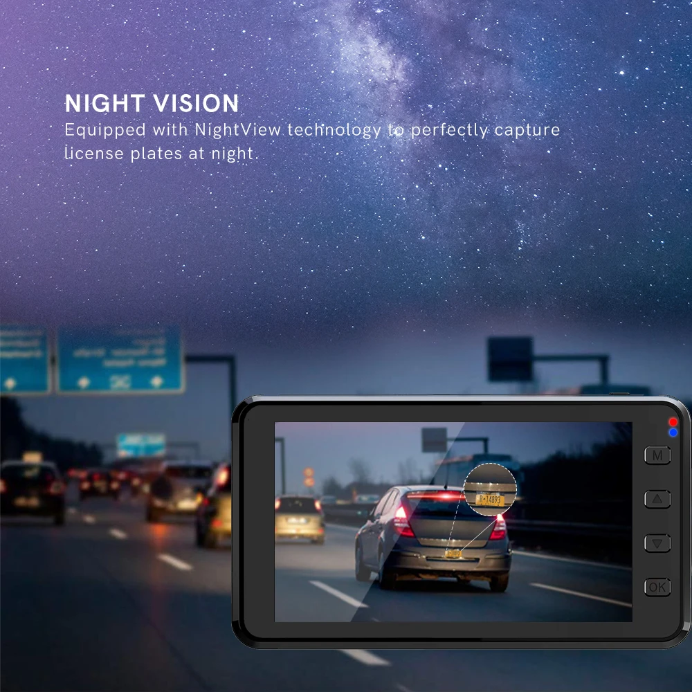ZEROGOGO Автомобильный видеорегистратор с GPS Full HD 1080P ночным видением парковочный