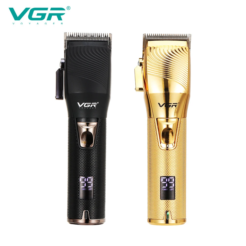 

VGR Professional Hair Clipper Barber Beard Shaver Trimmer LCD Digital Display Cordless Haircut Electric Razor New USB Port