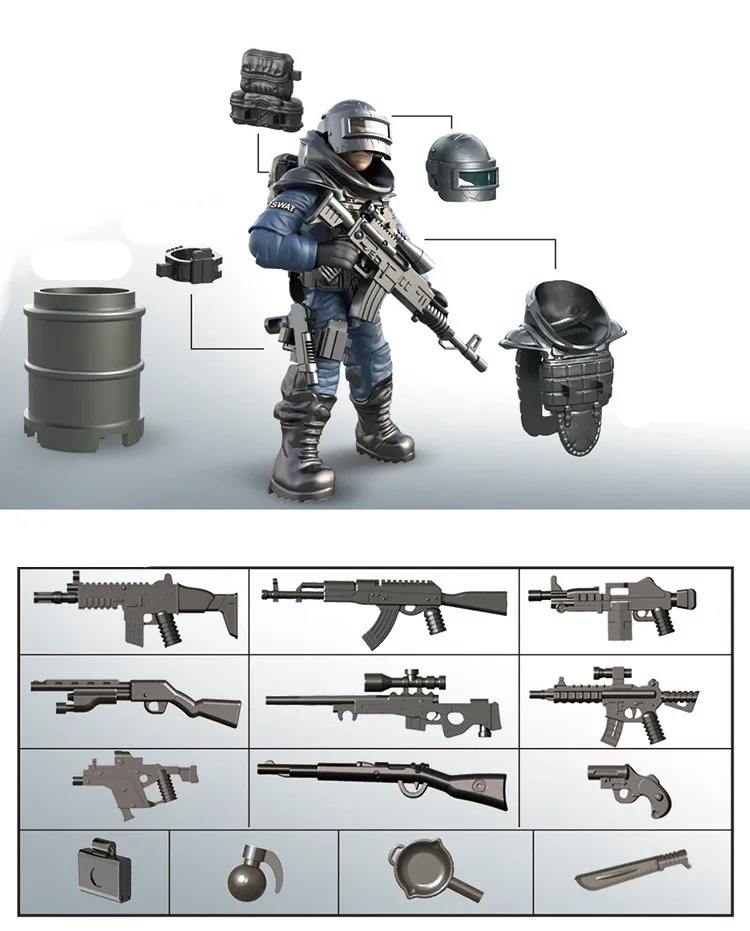 4 шт. Детский конструктор военная армия Второй мировой войны|Игровые фигурки и