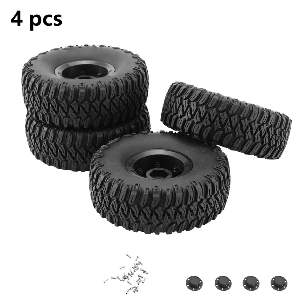 

4PCS 1.55" Beadlock Plastic Wheel Rim Tires AX-2020BK For RC Crawler Car Axial TF2 Tamiya CC01 LC70 RC Car Parts