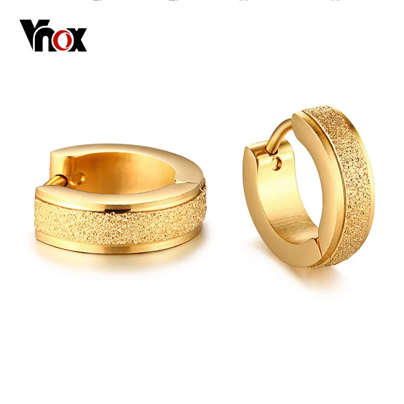 Vnox маленькие тонкие серьги-кольца для женщин серьги круги пескоструйная