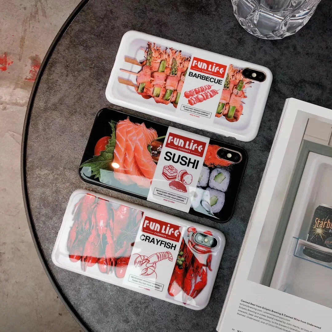 Luxury 3D Food Okra Sushi convenient barbecue Phone Case For Apple iPhone 7 8 6 s Plus 11 pro X Xs Max Xr simulation Cover Capa |