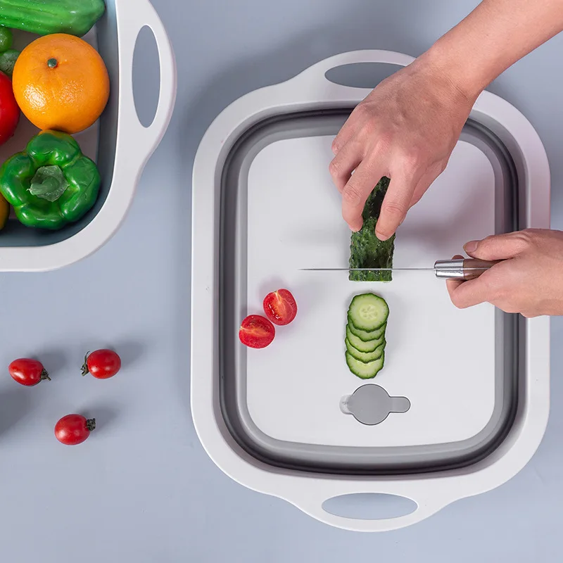

Folding Cutting Board, Multifunctional Foldable Sink Drain Basket, Washable Vegetable Filter, Kitchen Storage Storage Box
