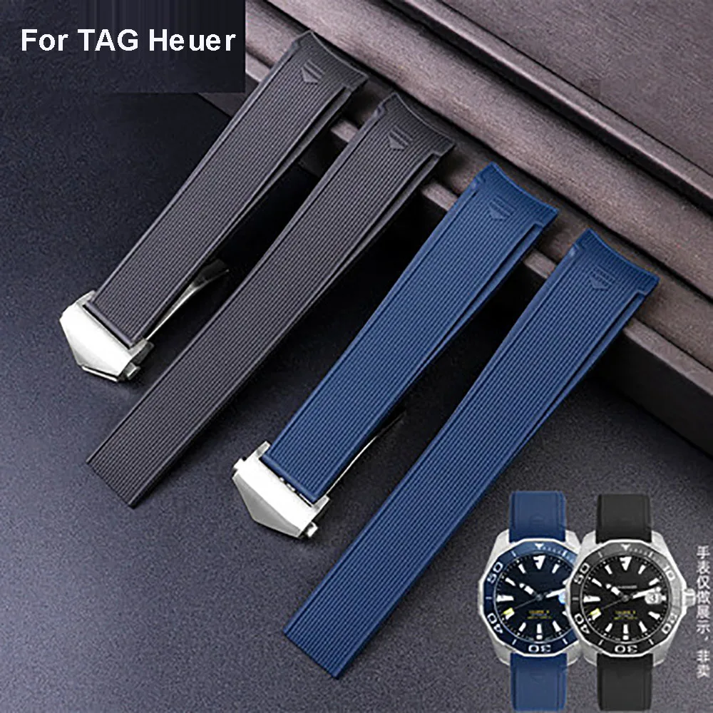 Waterproof rubber watch with curved adaptation for TAG Heuer new competitive diving 300 500 WAY111/222 22mm