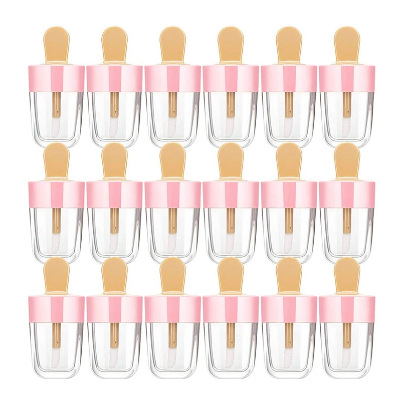 

20Pcs Clear Ice Cream Lip Gloss Tube Empty Lip Balm Mini Lip Balm Container DIY Refillable Cosmetic Bottle for Lipstick
