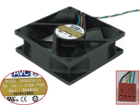 Вентилятор для сервера AVC DS08025B12H P184, 12 В постоянного тока, 0,30 А, 80x80x25 мм